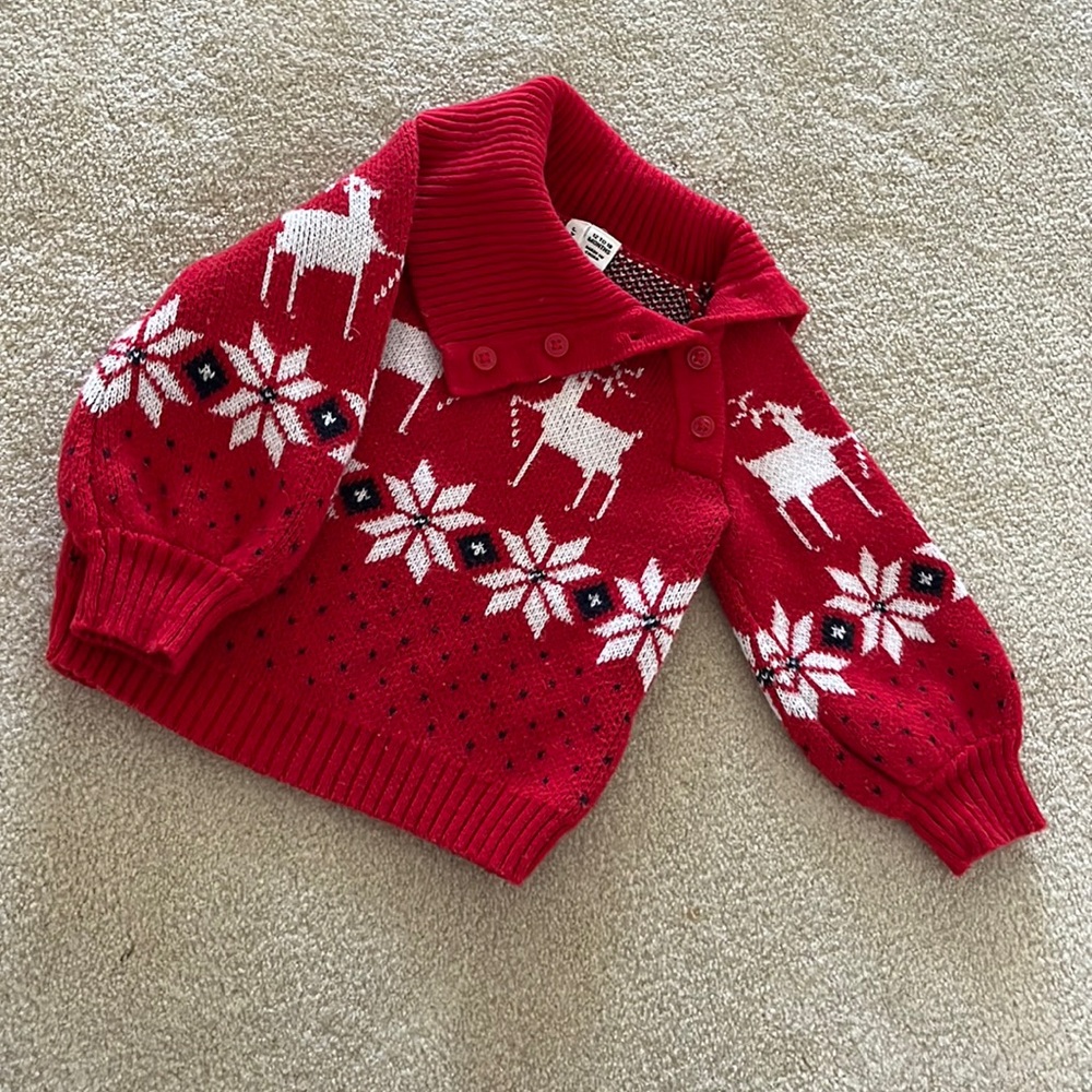 Janie and Jack red winter sweater